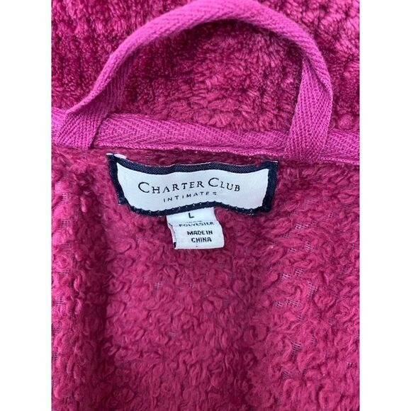 Charter Club Intimates Raspberry Long Robe Cozy Comfy Super Soft Size L - Picture 7 of 10